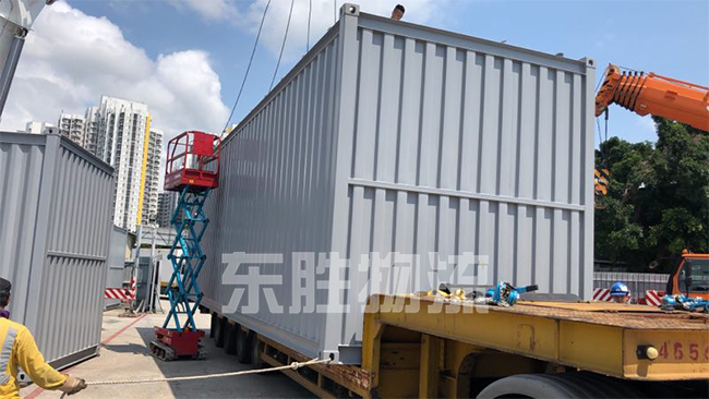 國內發貨到香港的流程，深圳東勝物流拖柜運輸到香港現場圖